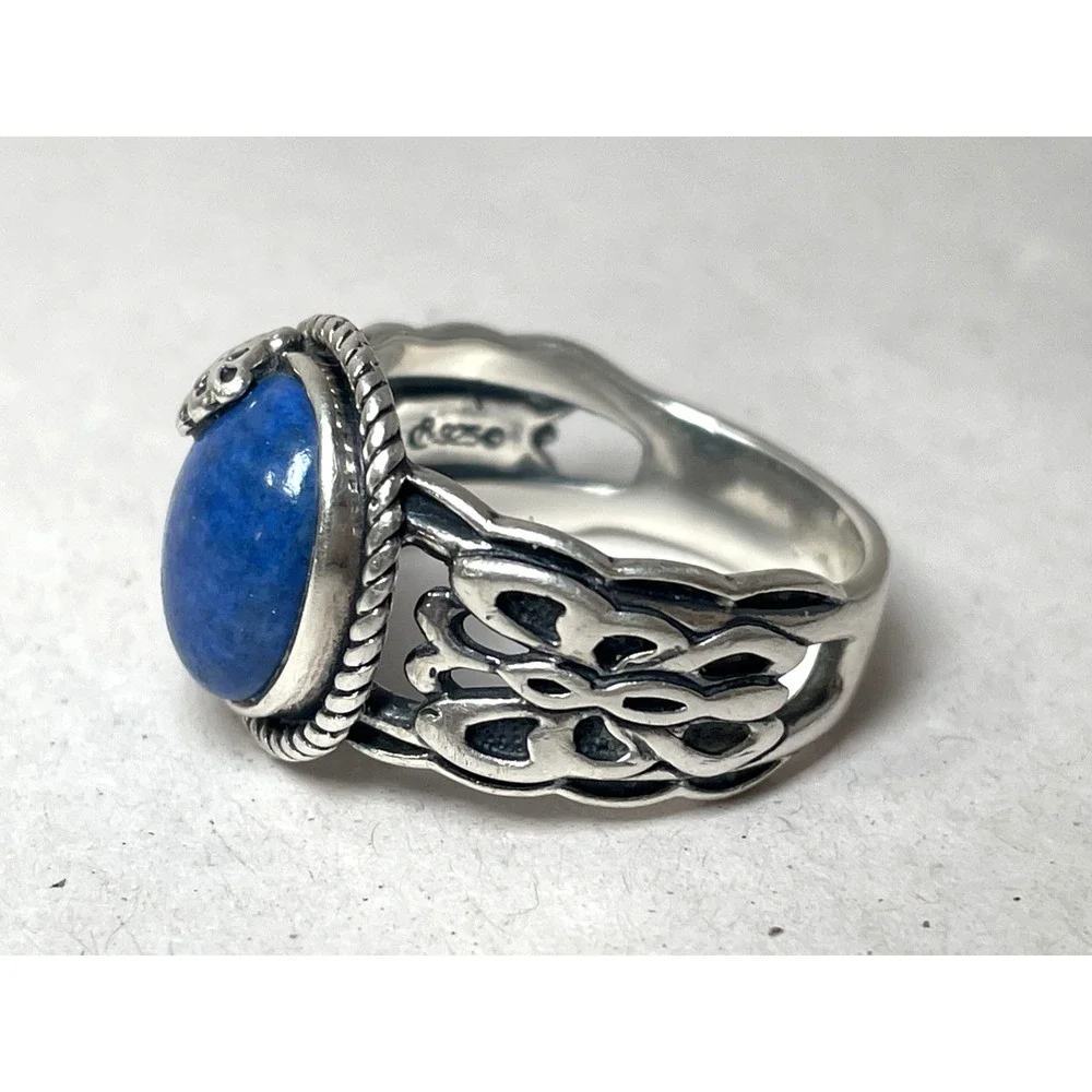 Carolyn Pollack 925 Sterling Silver Lapis Lazuli Ring Size 9.75 8g Signed